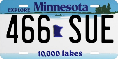 MN license plate 466SUE