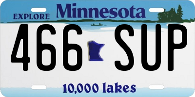 MN license plate 466SUP