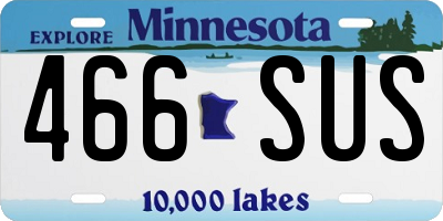 MN license plate 466SUS