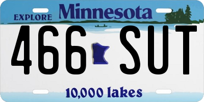 MN license plate 466SUT