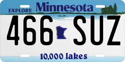 MN license plate 466SUZ