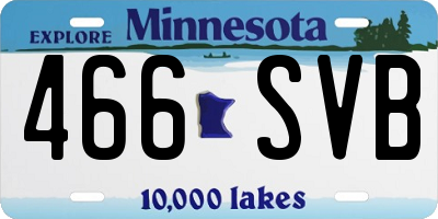MN license plate 466SVB