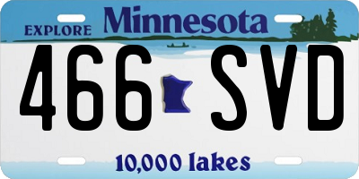 MN license plate 466SVD