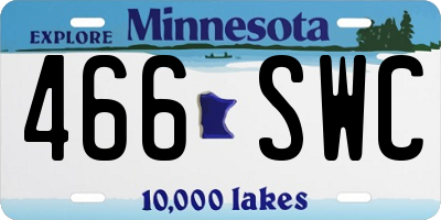 MN license plate 466SWC