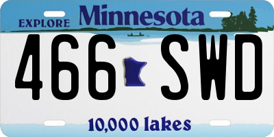 MN license plate 466SWD