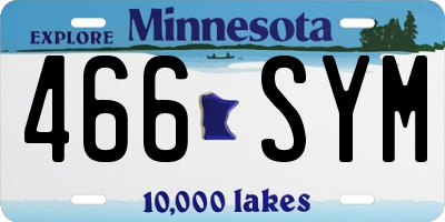 MN license plate 466SYM