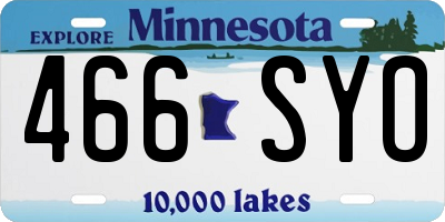 MN license plate 466SYO