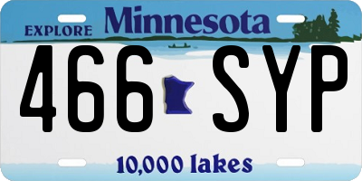 MN license plate 466SYP