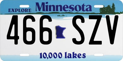 MN license plate 466SZV