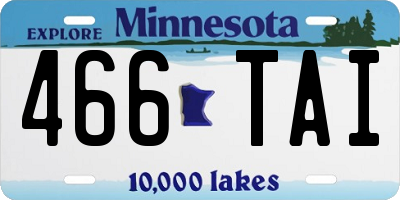 MN license plate 466TAI