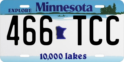 MN license plate 466TCC