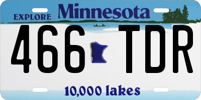 MN license plate 466TDR