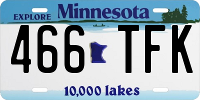MN license plate 466TFK