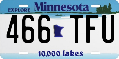 MN license plate 466TFU