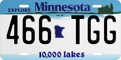 MN license plate 466TGG