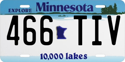 MN license plate 466TIV