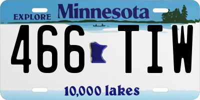 MN license plate 466TIW
