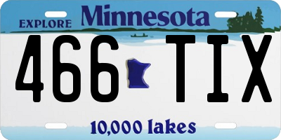 MN license plate 466TIX