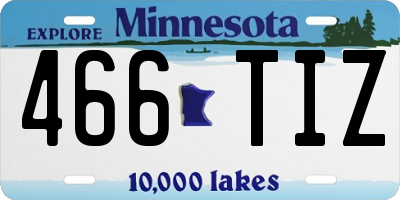 MN license plate 466TIZ