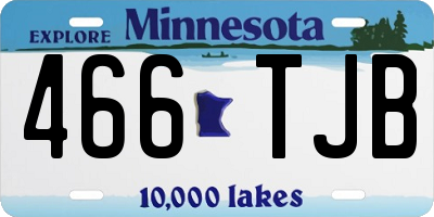 MN license plate 466TJB