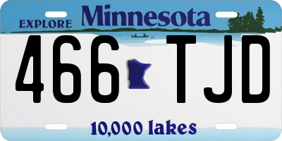 MN license plate 466TJD
