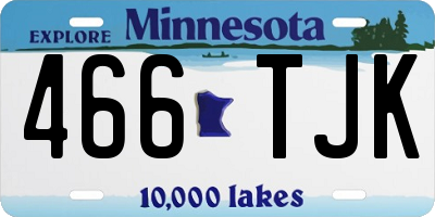 MN license plate 466TJK