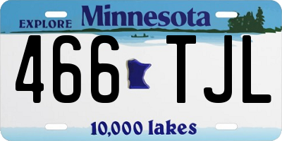 MN license plate 466TJL