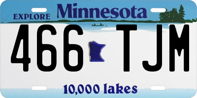 MN license plate 466TJM