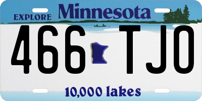 MN license plate 466TJO