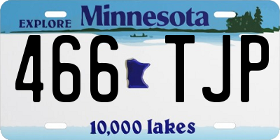 MN license plate 466TJP