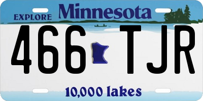 MN license plate 466TJR
