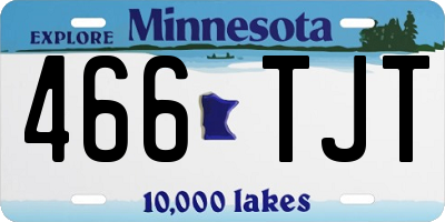 MN license plate 466TJT