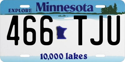MN license plate 466TJU
