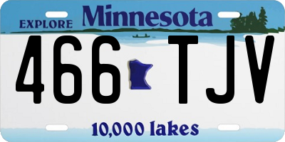 MN license plate 466TJV