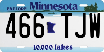 MN license plate 466TJW