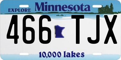 MN license plate 466TJX