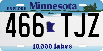 MN license plate 466TJZ