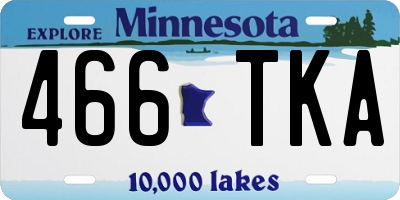MN license plate 466TKA