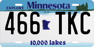 MN license plate 466TKC