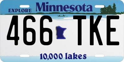 MN license plate 466TKE
