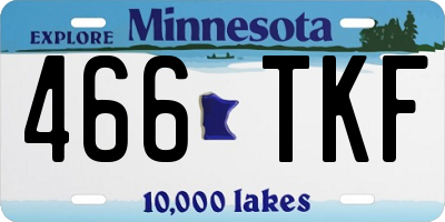 MN license plate 466TKF