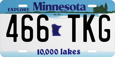 MN license plate 466TKG