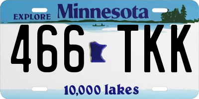 MN license plate 466TKK