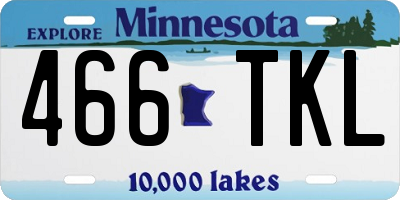 MN license plate 466TKL