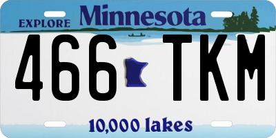 MN license plate 466TKM