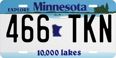 MN license plate 466TKN
