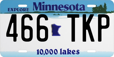 MN license plate 466TKP