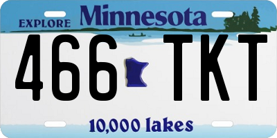 MN license plate 466TKT