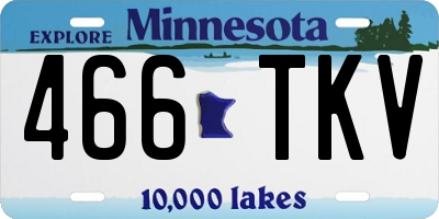 MN license plate 466TKV