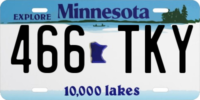 MN license plate 466TKY